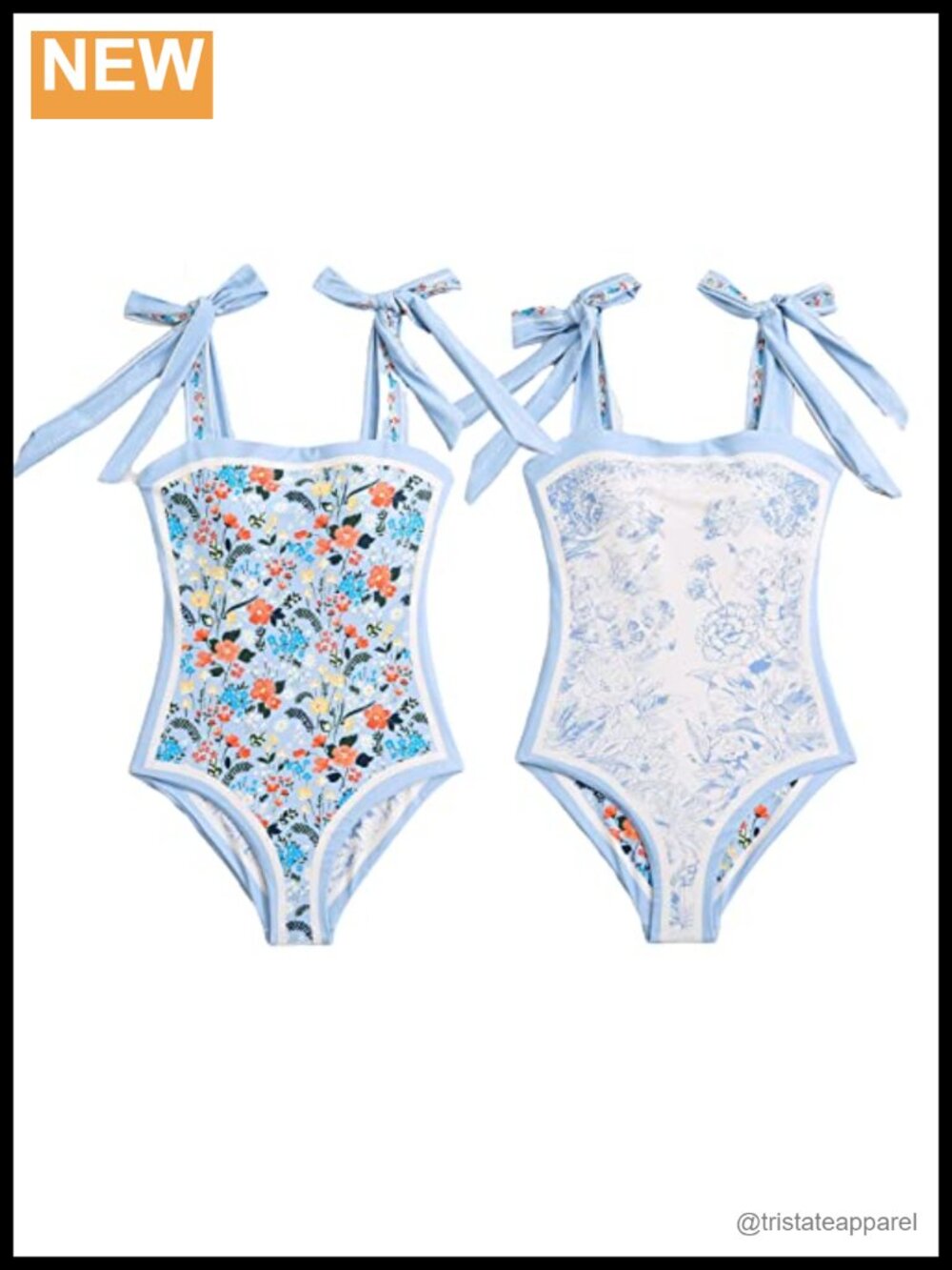 Women's One Piece Swimsuit Tummy Control Reversible Bustier Floral Monokini